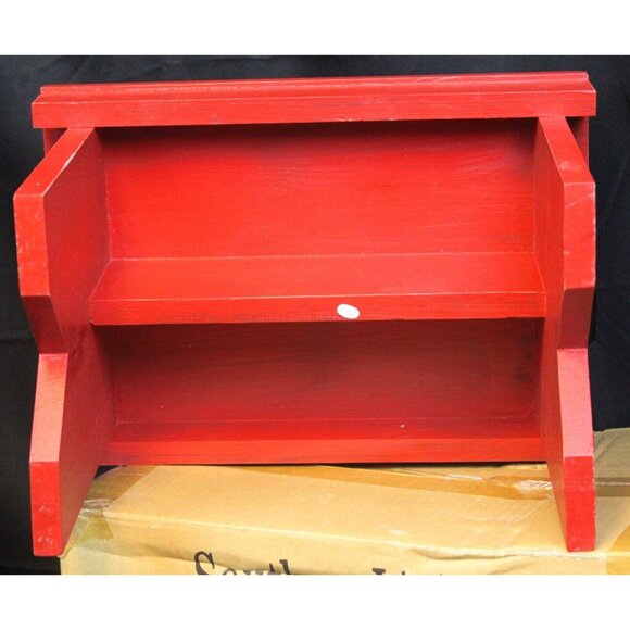 Southern Living Sassy Red Stool 40348 Short Wood Stepping New Simple Country - Picture 8 of 8